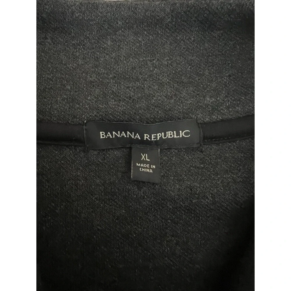 Banana Republic XL Quarter Zip Zipper Pullover Sweater Gray Comfortable Casual